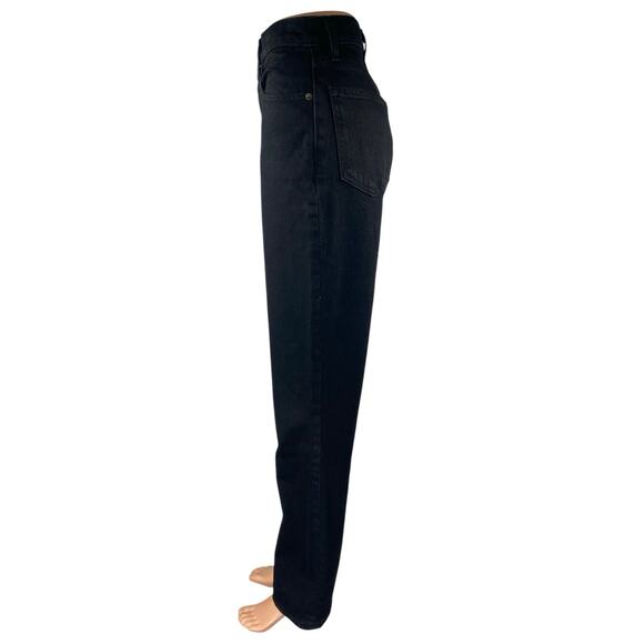 Abercrombie & Fitch 90's Straight Black Ultra High Rise Denim Jeans Pants Sz 25 - Picture 2 of 4